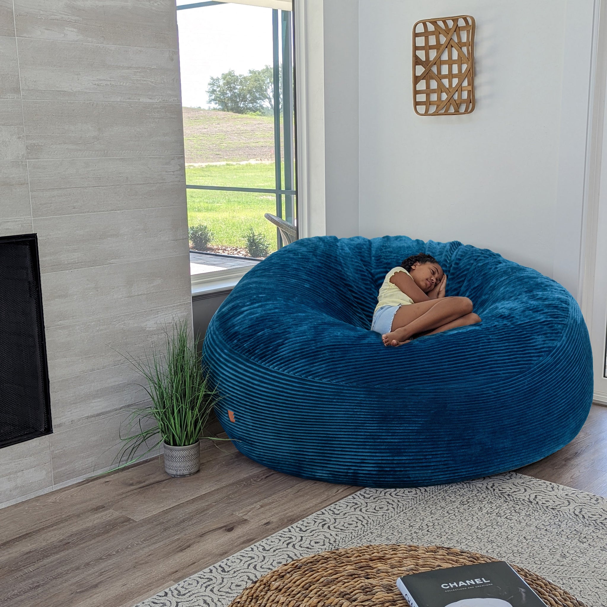 Plush Corduroy Giant Bean Bag Chair