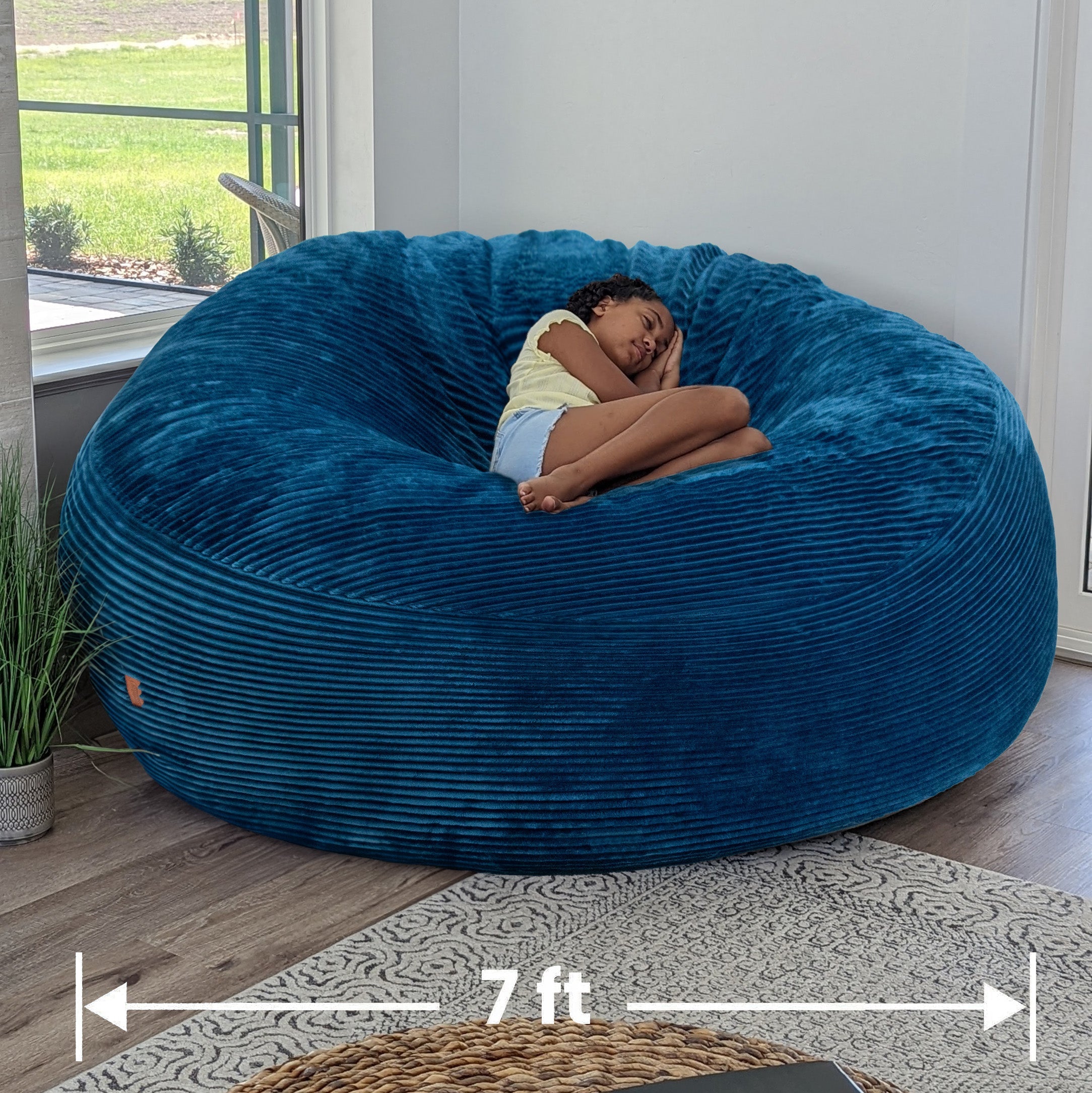 Plush Corduroy Giant Bean Bag Chair